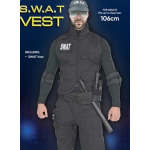 SWAT Costume SWAT Vest Standard - Mens Police Costumes Army Costume